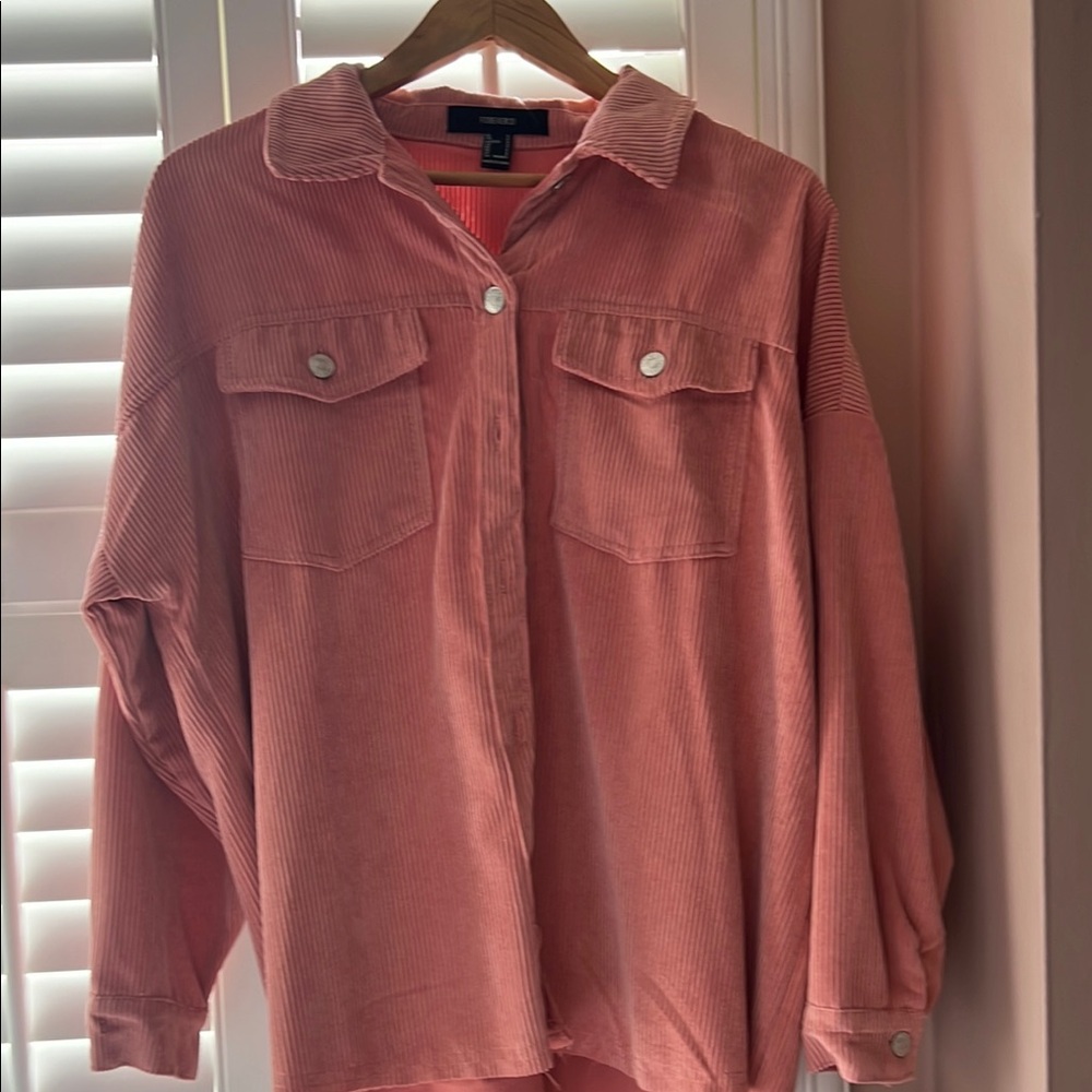 Pink Corduroy Shacket